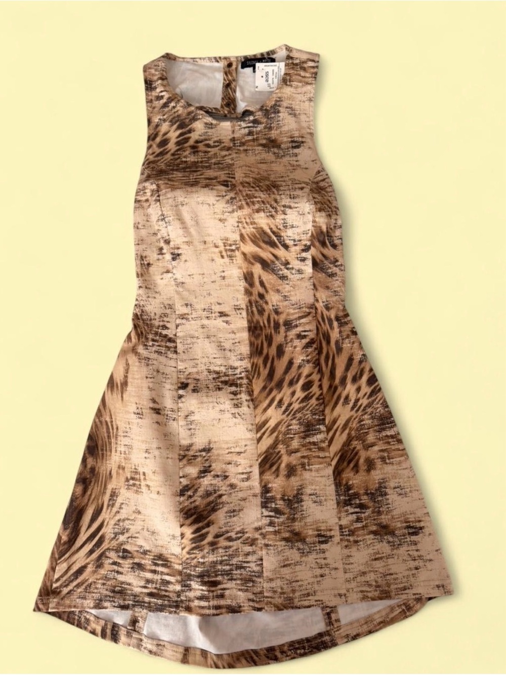silence + noise Brown Leopard-Print Sleeveless Backless Fit-and-Flare Dress